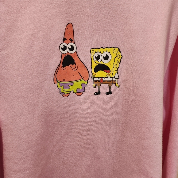 Nickelodeon pink Sponge Bob Pullover Crew Neck Sweater Size S - Picture 3 of 11